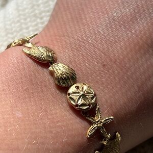 ✨ 14K Solid Gold Nautical Charm Bracelet - Stunning Detail ✨